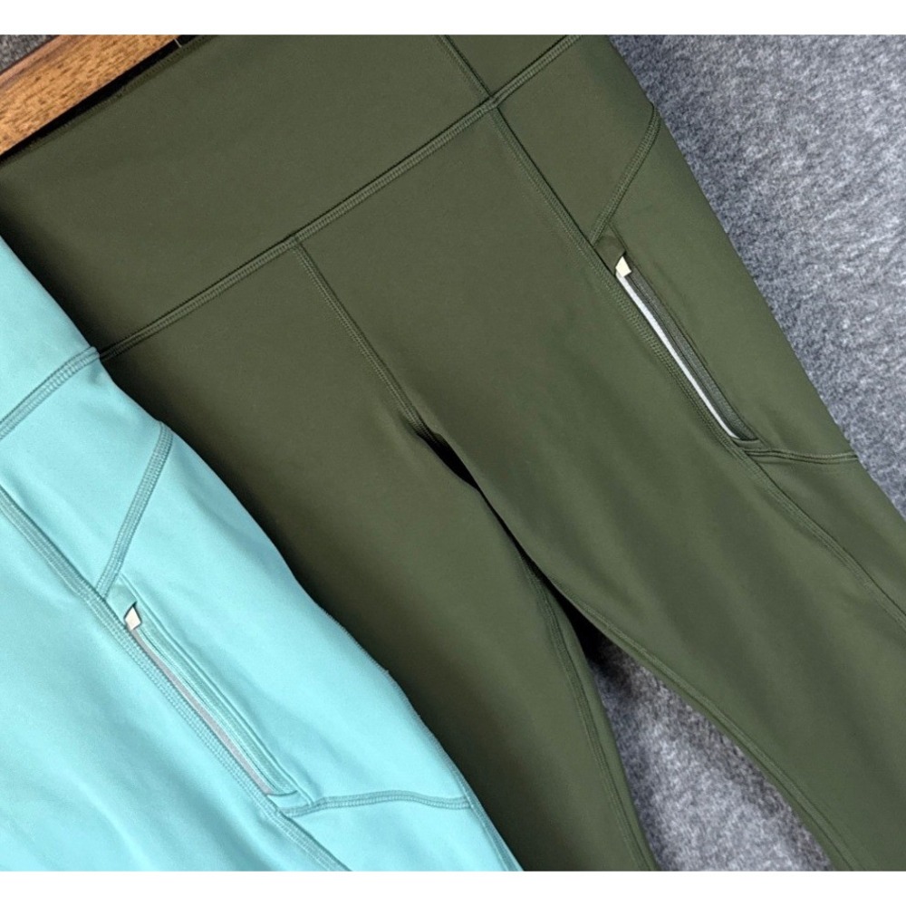 Lot of 2 Athleta Rainier Tight Leggings Size S Green & Teal Zip Pockets Vacation - Picture 5 of 14